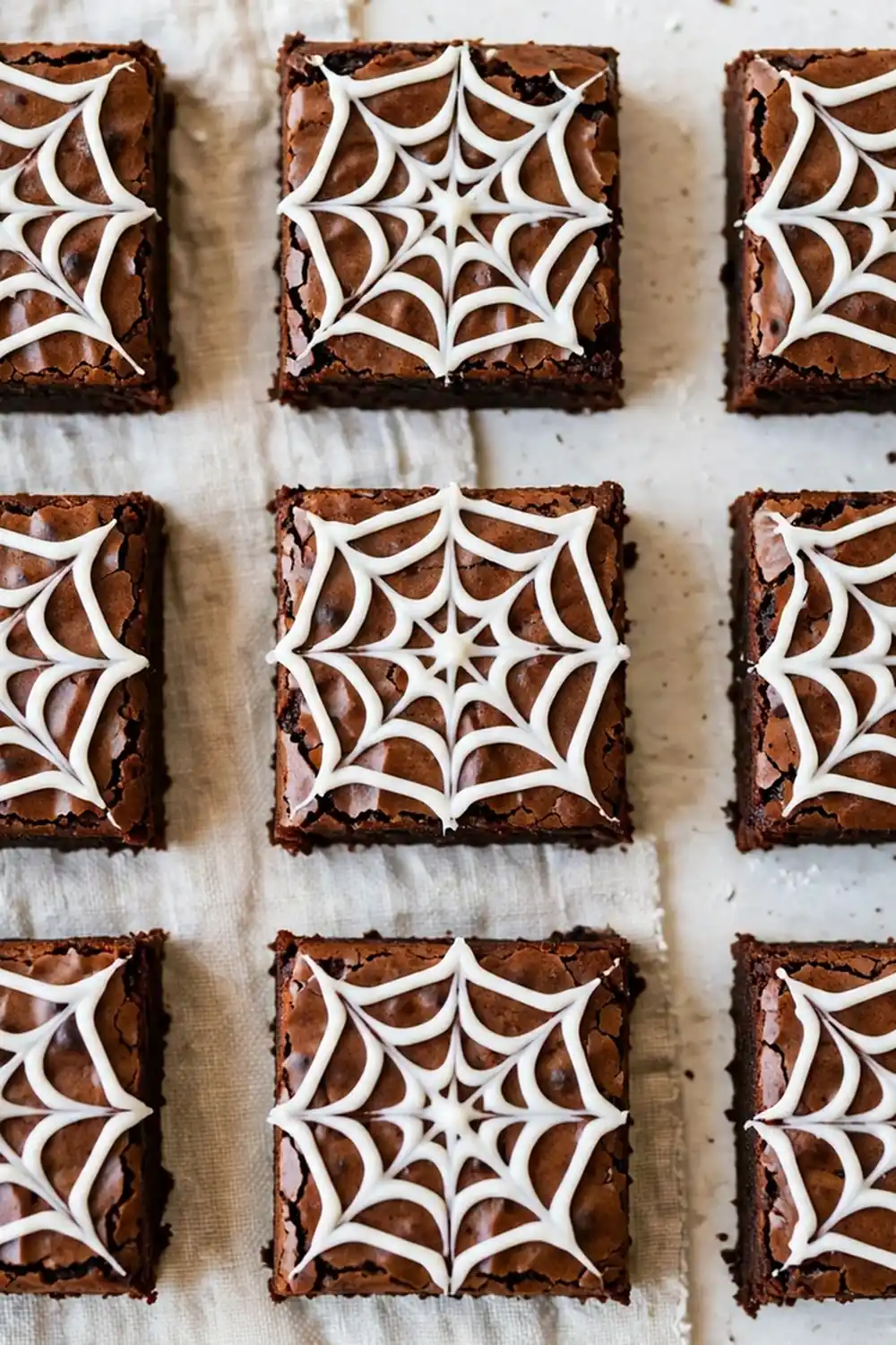 Halloween spiderweb brownies 06