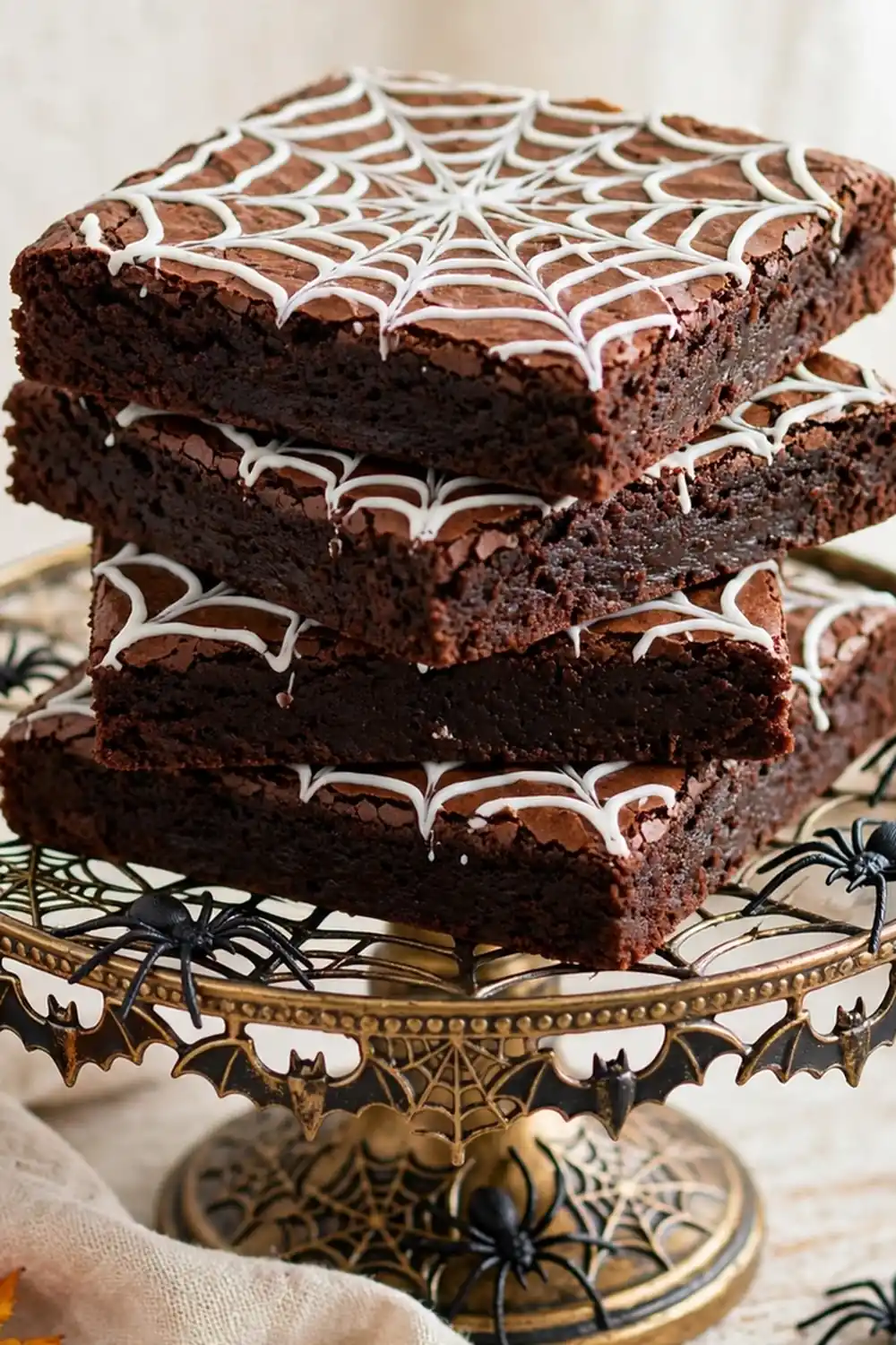 Halloween spiderweb brownies 07