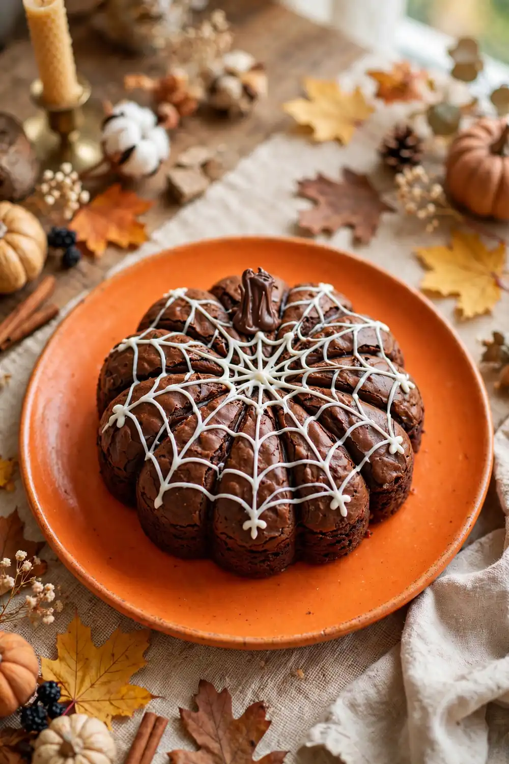 Halloween spiderweb brownies 10