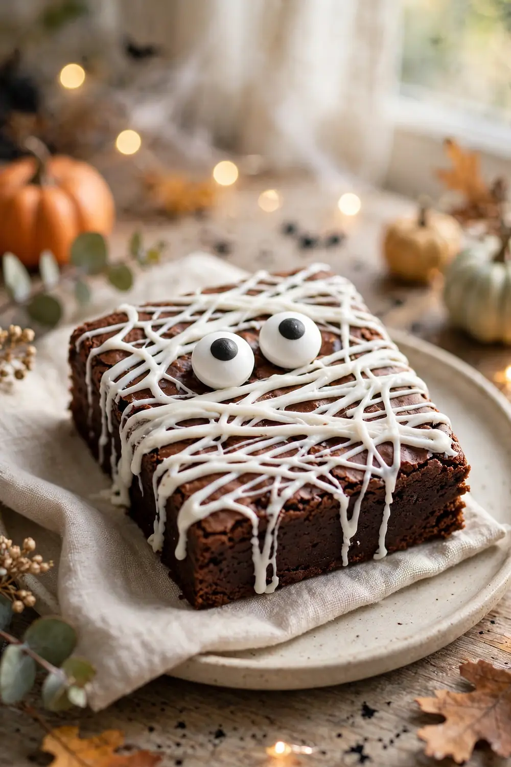 Halloween spiderweb brownies 11