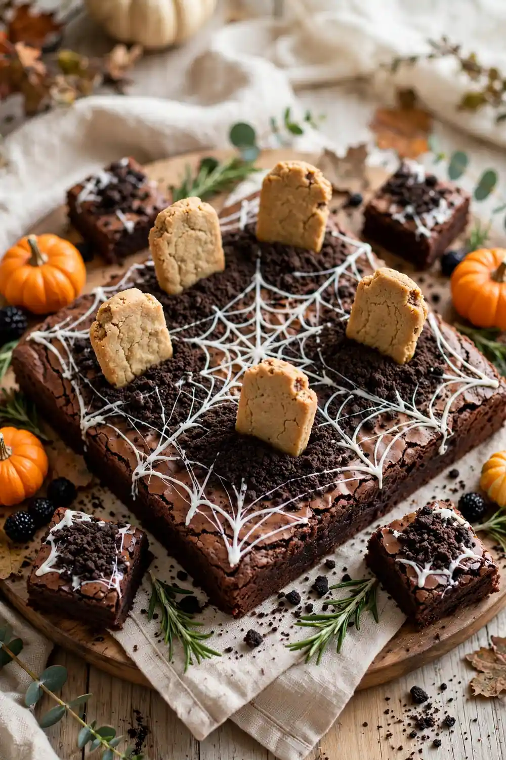 Halloween spiderweb brownies 12