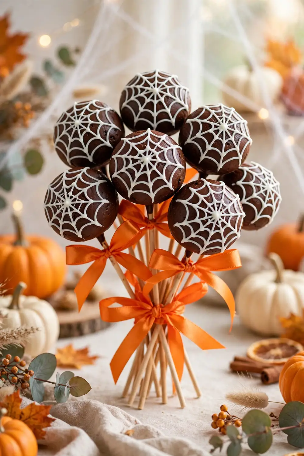 Halloween spiderweb brownies 14