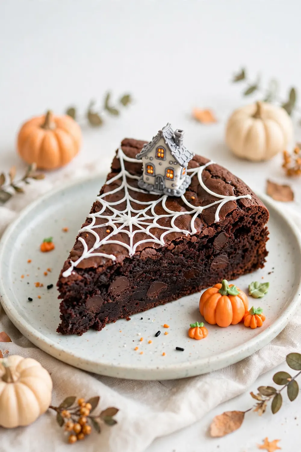 Halloween spiderweb brownies 15