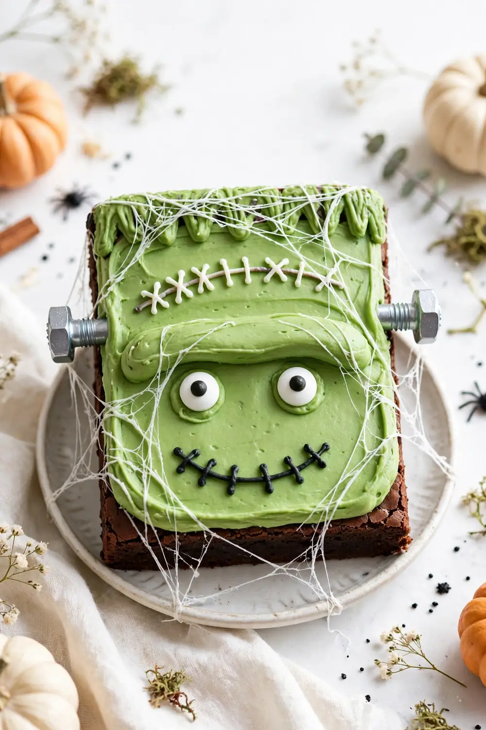 Halloween spiderweb brownies 16