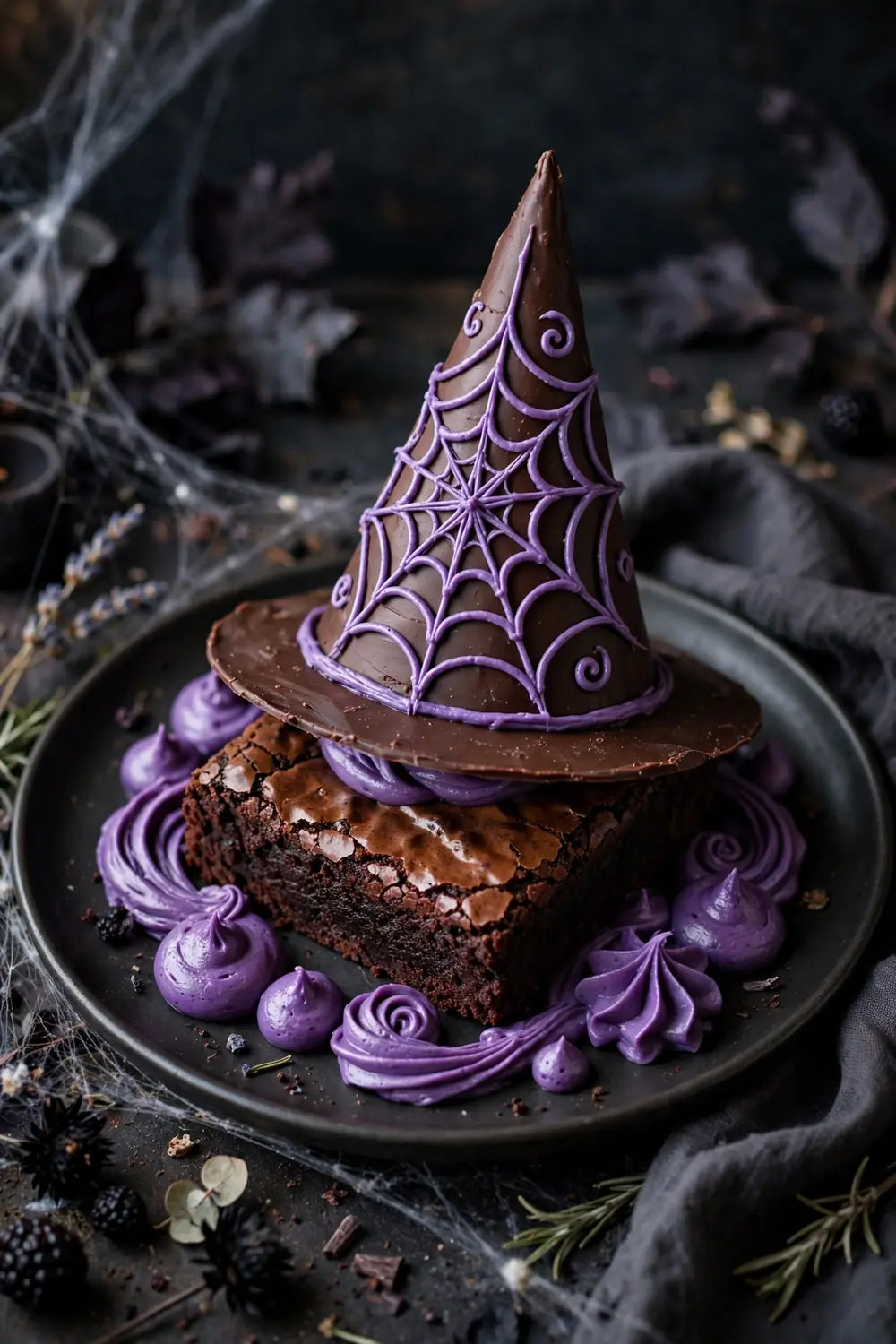 Halloween spiderweb brownies 19