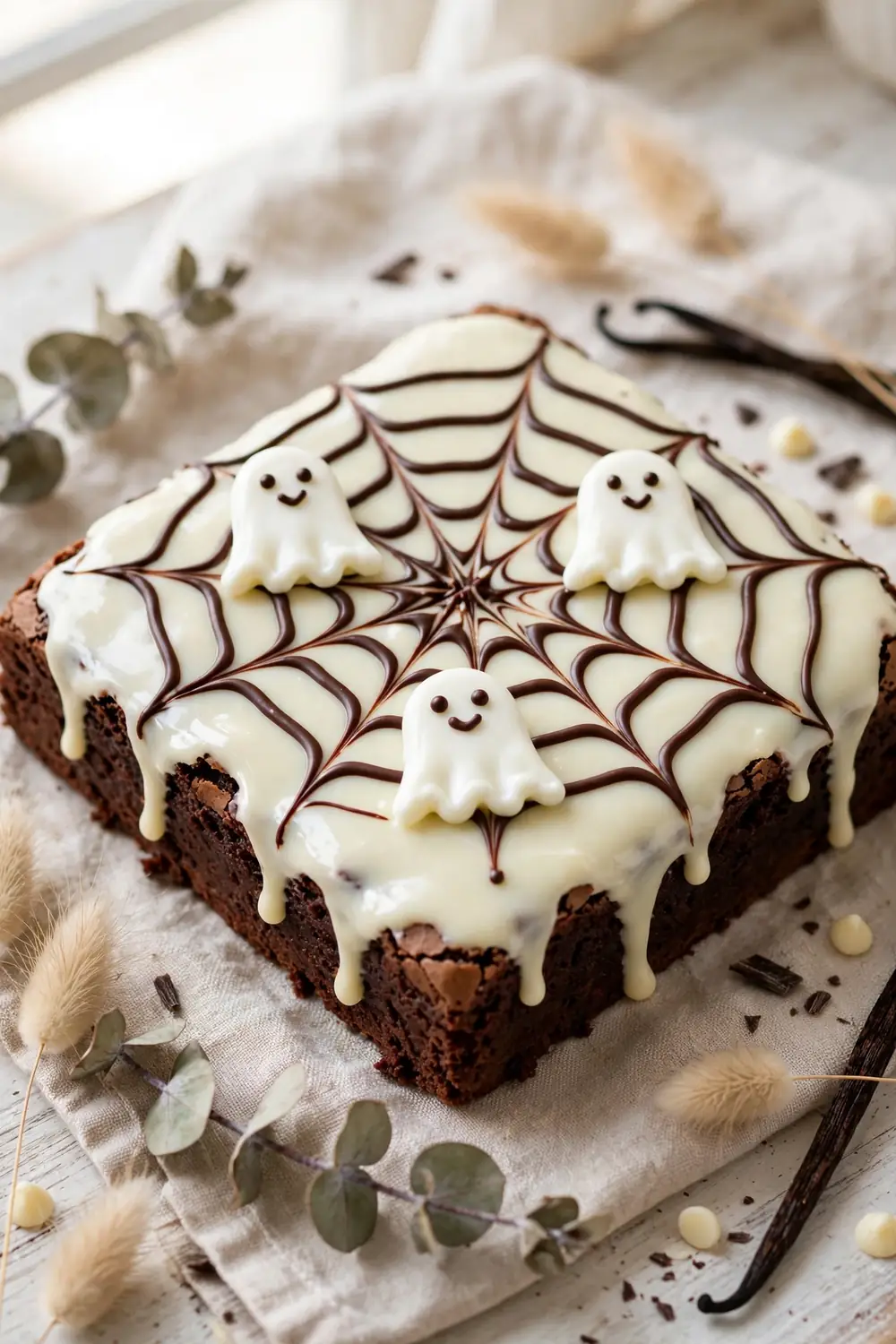 Halloween spiderweb brownies 20