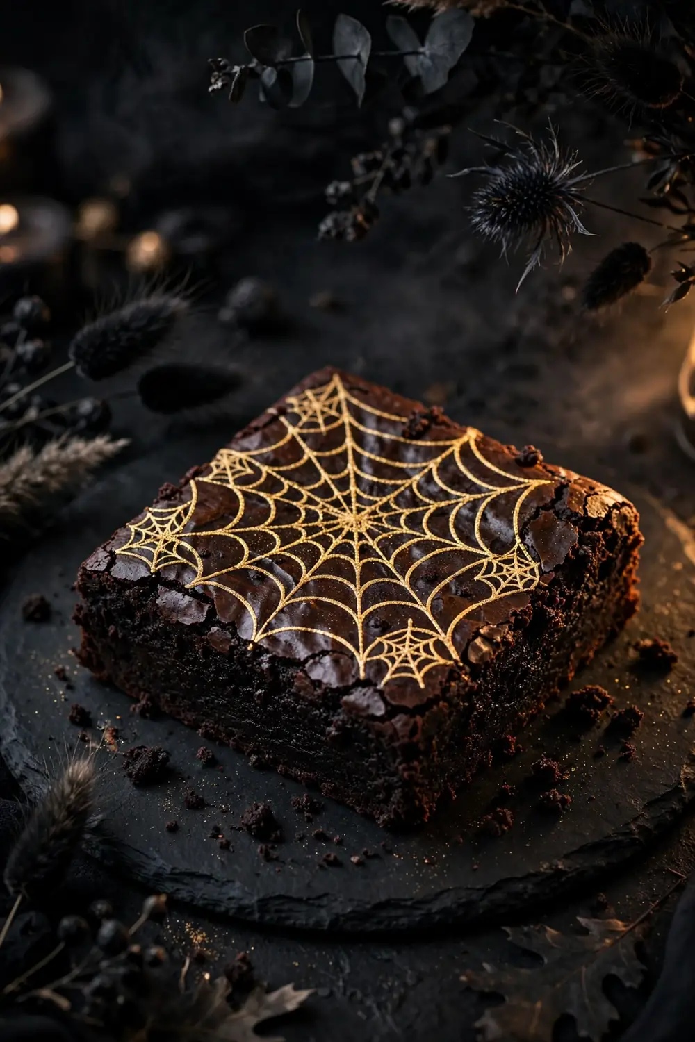 Halloween spiderweb brownies 21