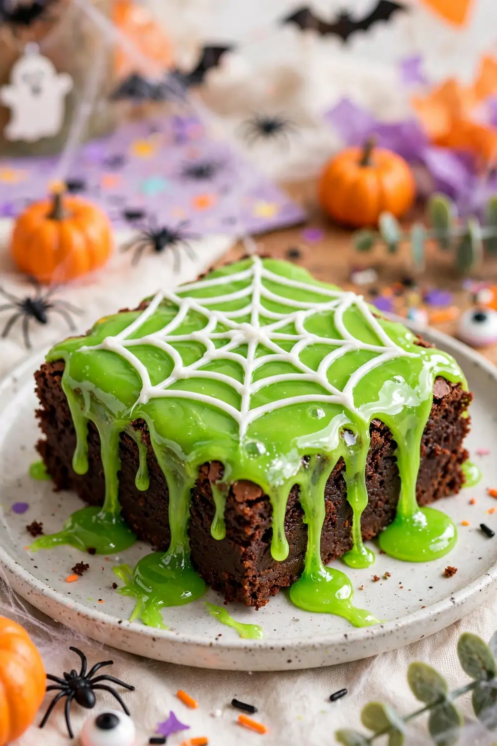 Halloween spiderweb brownies 23