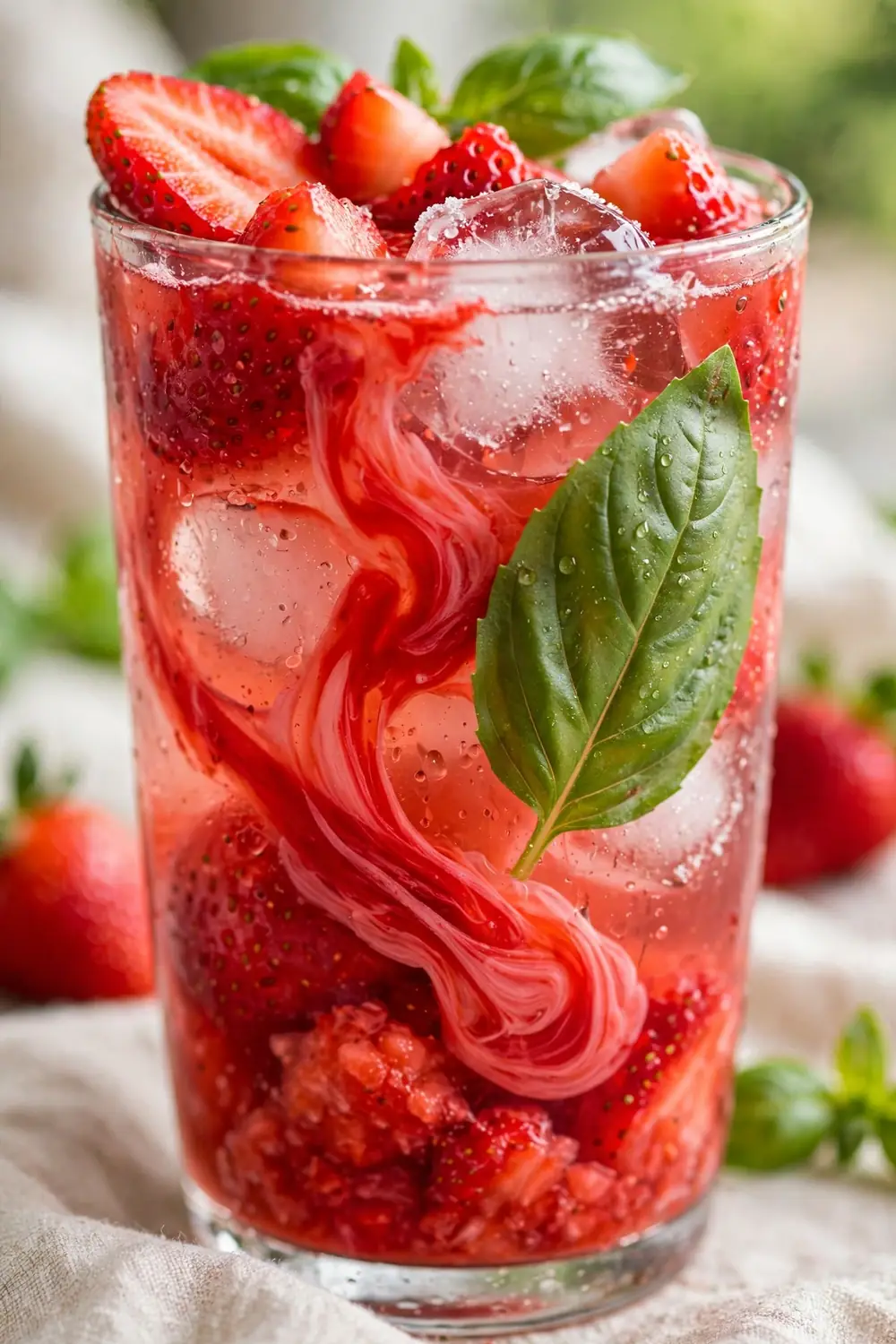 Strawberry basil mocktails