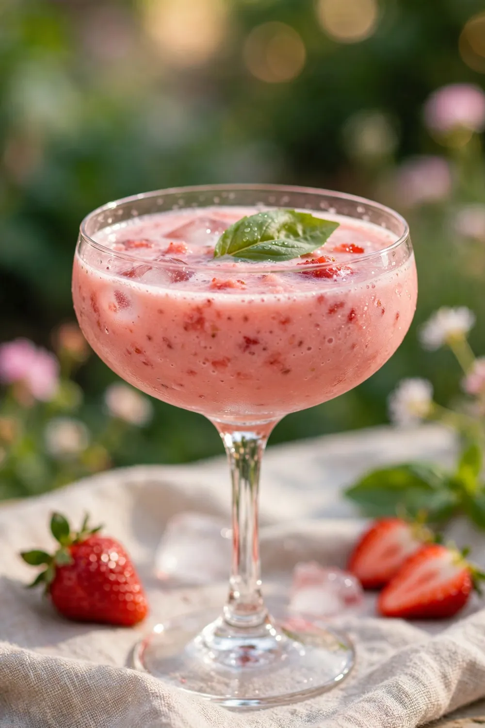 Strawberry basil mocktails