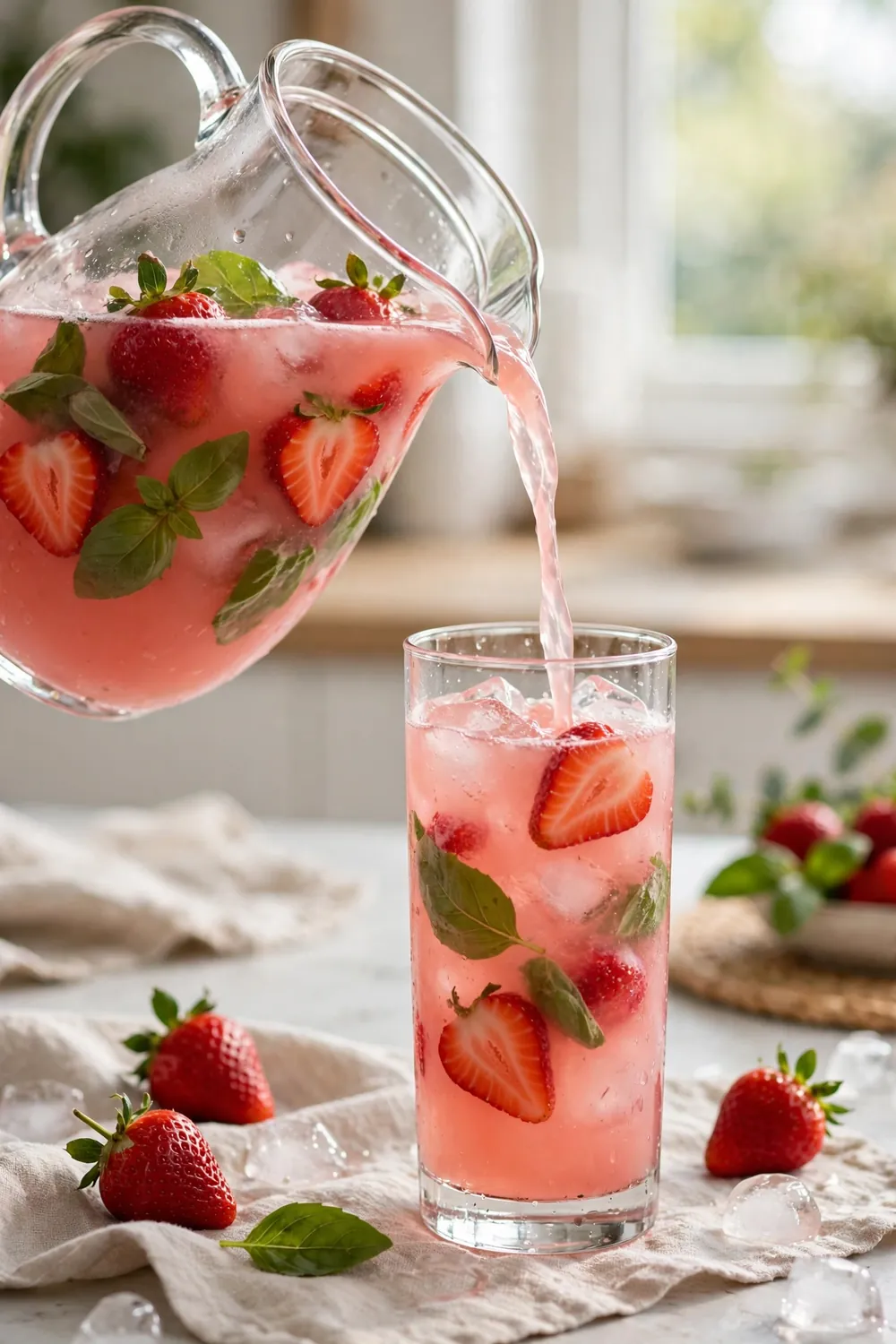 Strawberry basil mocktails
