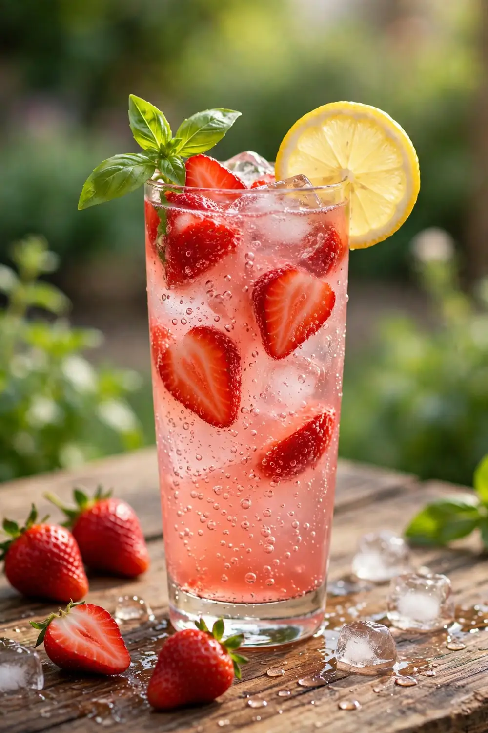 Strawberry basil mocktails