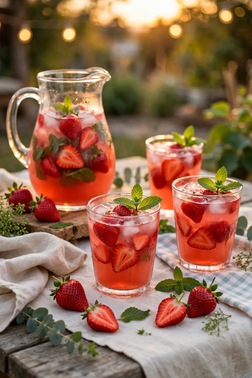 Strawberry basil mocktails