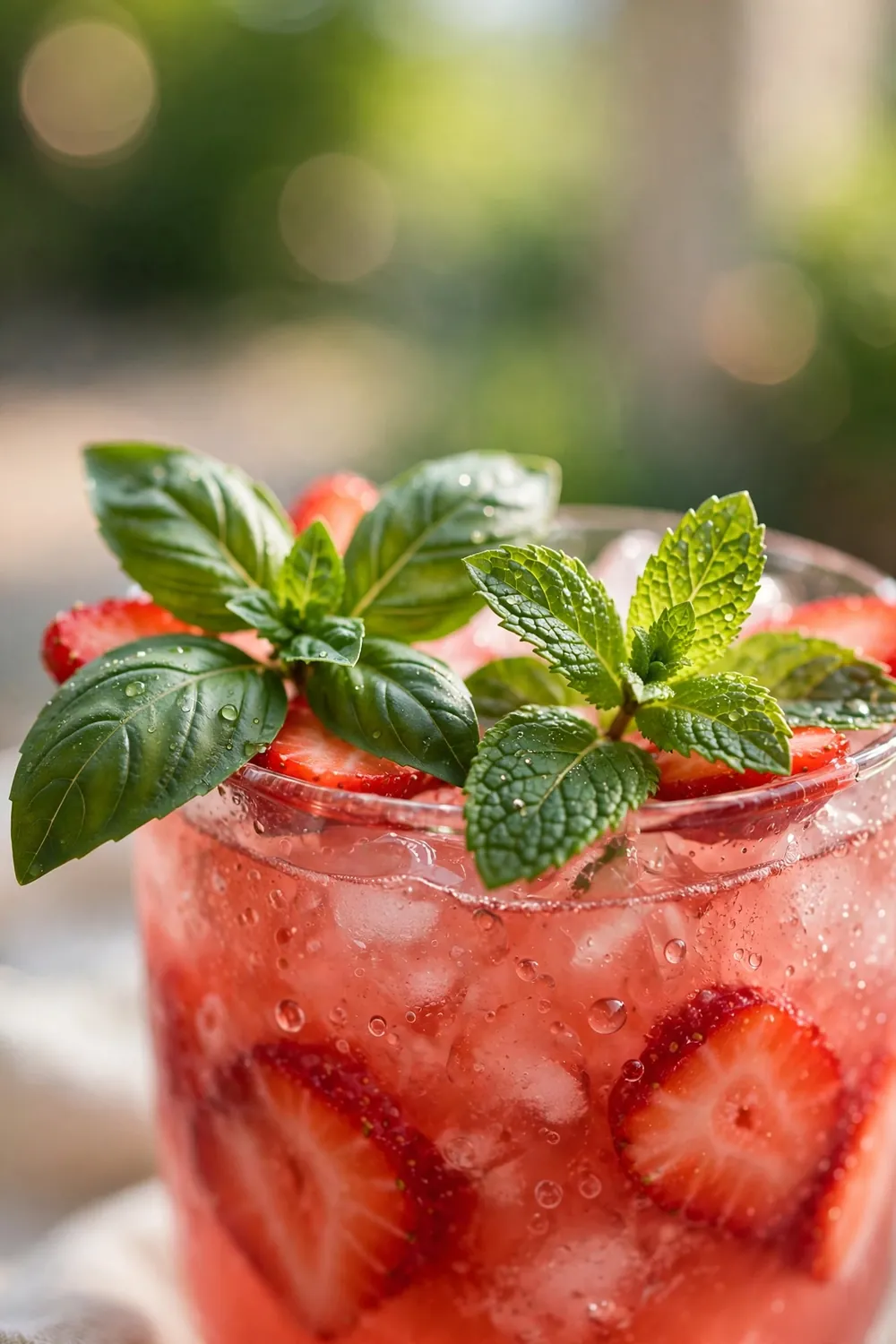 Strawberry basil mocktails