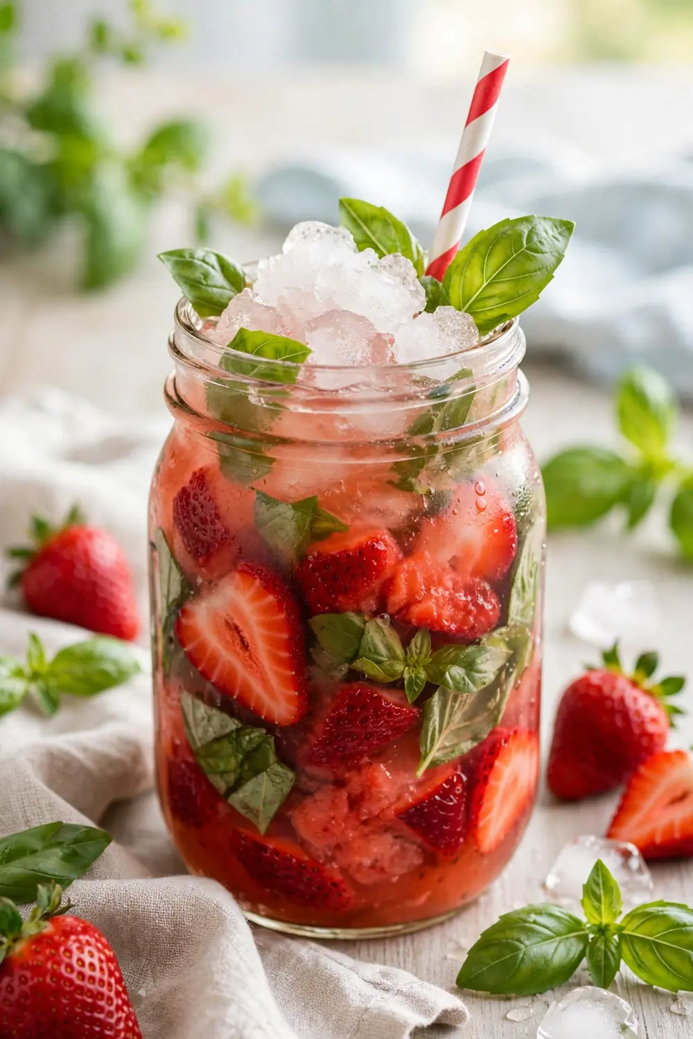 Strawberry basil mocktails