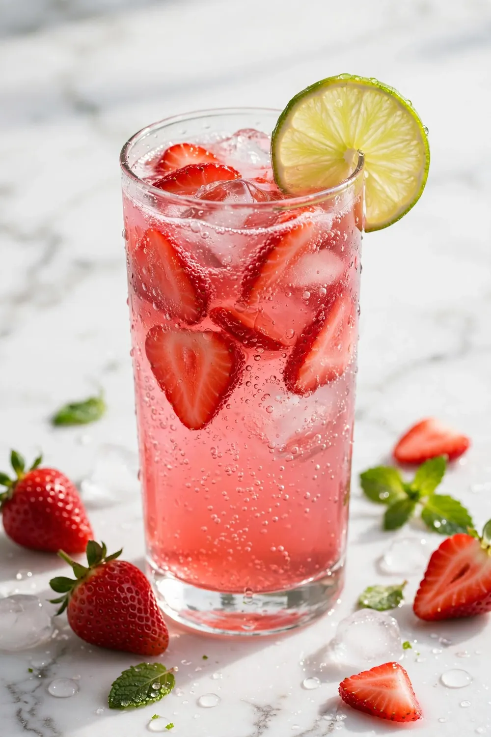 Strawberry basil mocktails