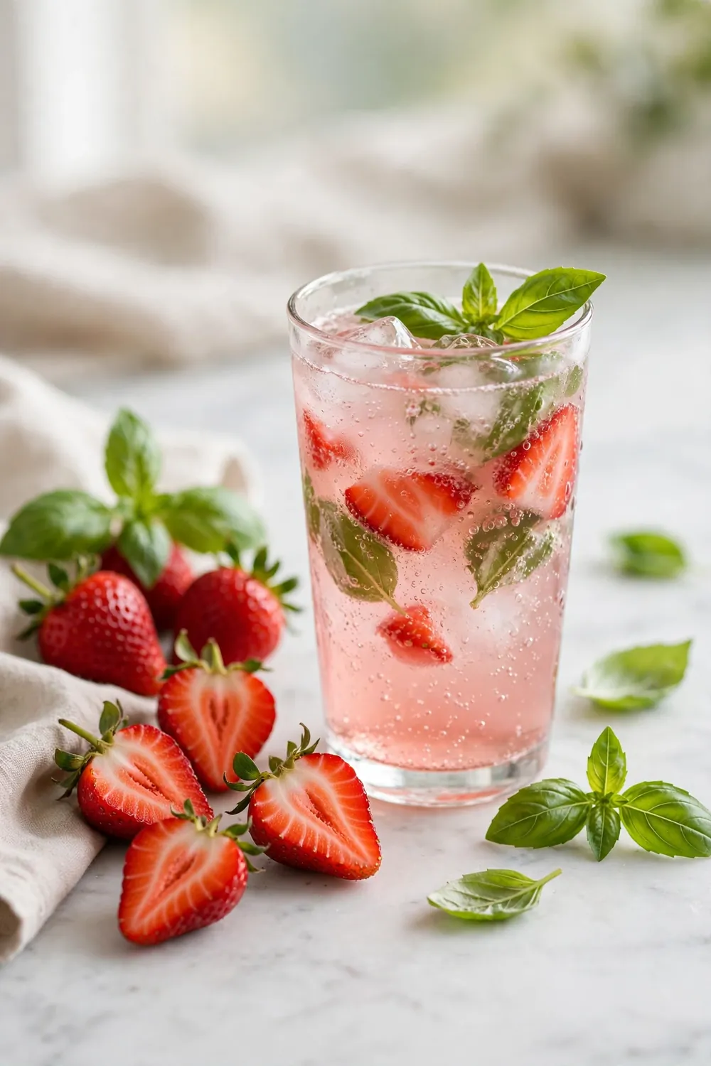 Strawberry basil mocktails