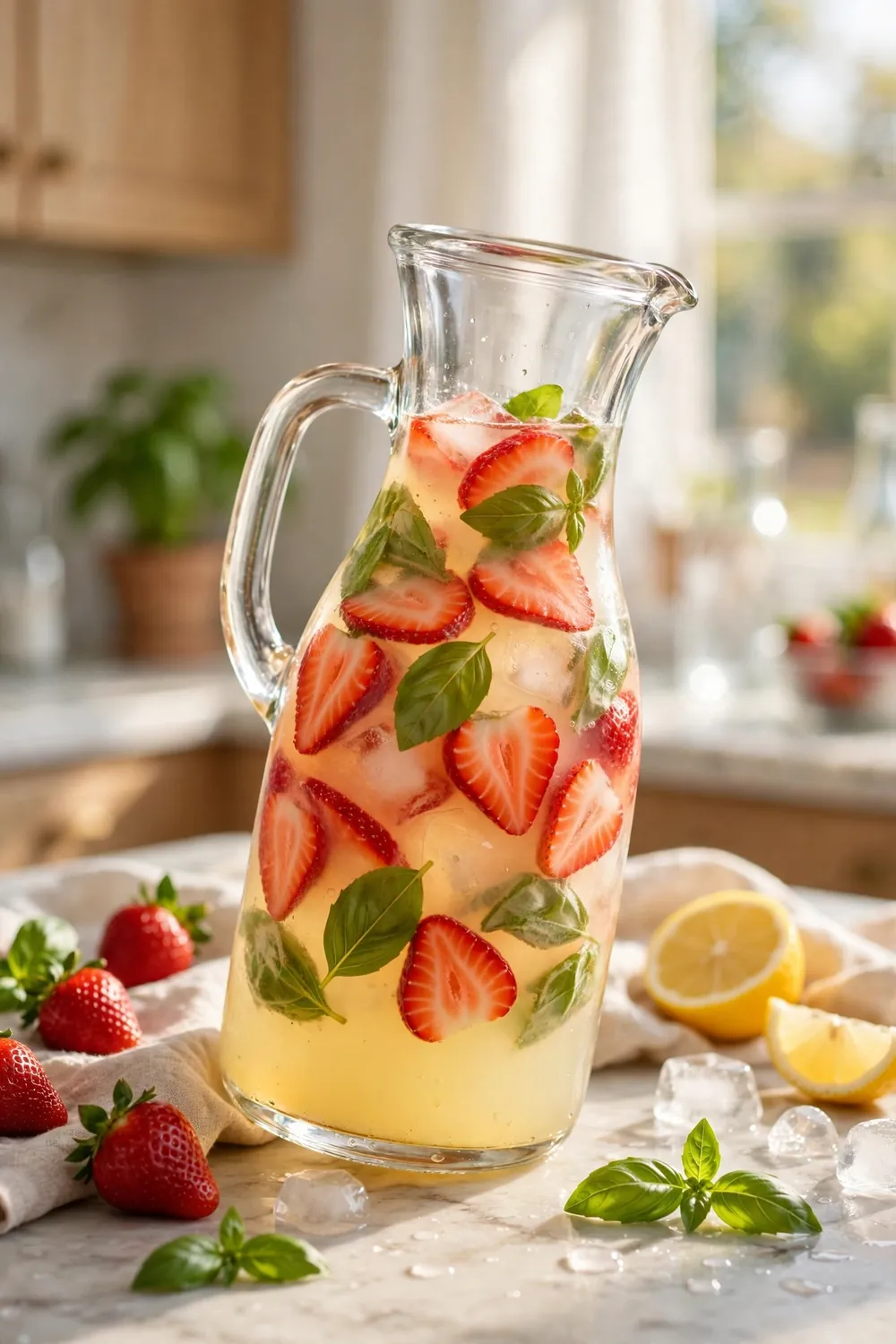 Strawberry basil mocktails