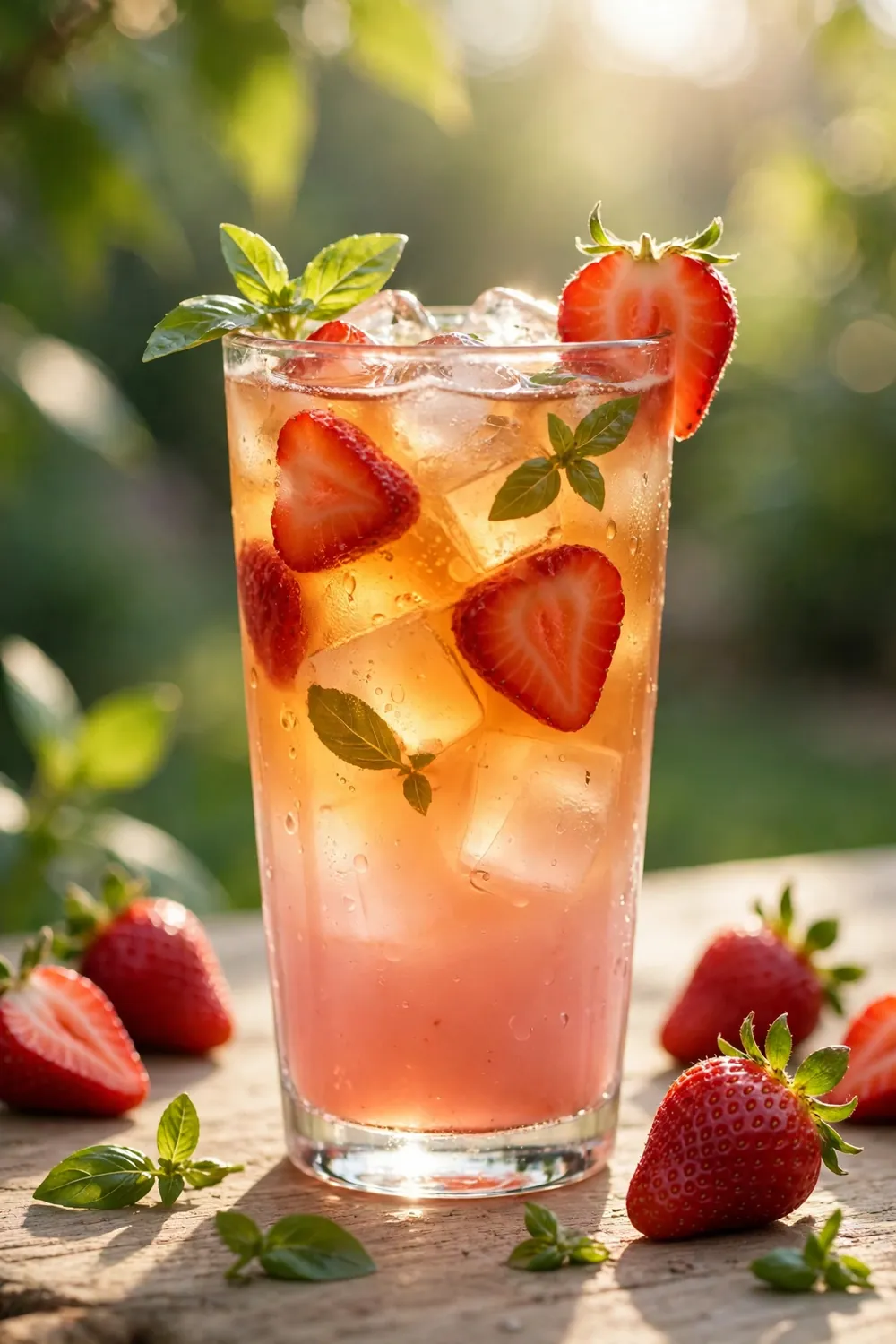 Strawberry basil mocktails
