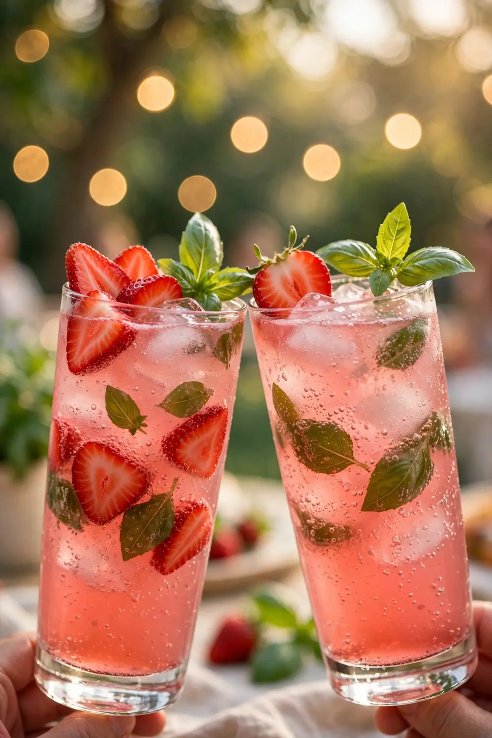Strawberry basil mocktails