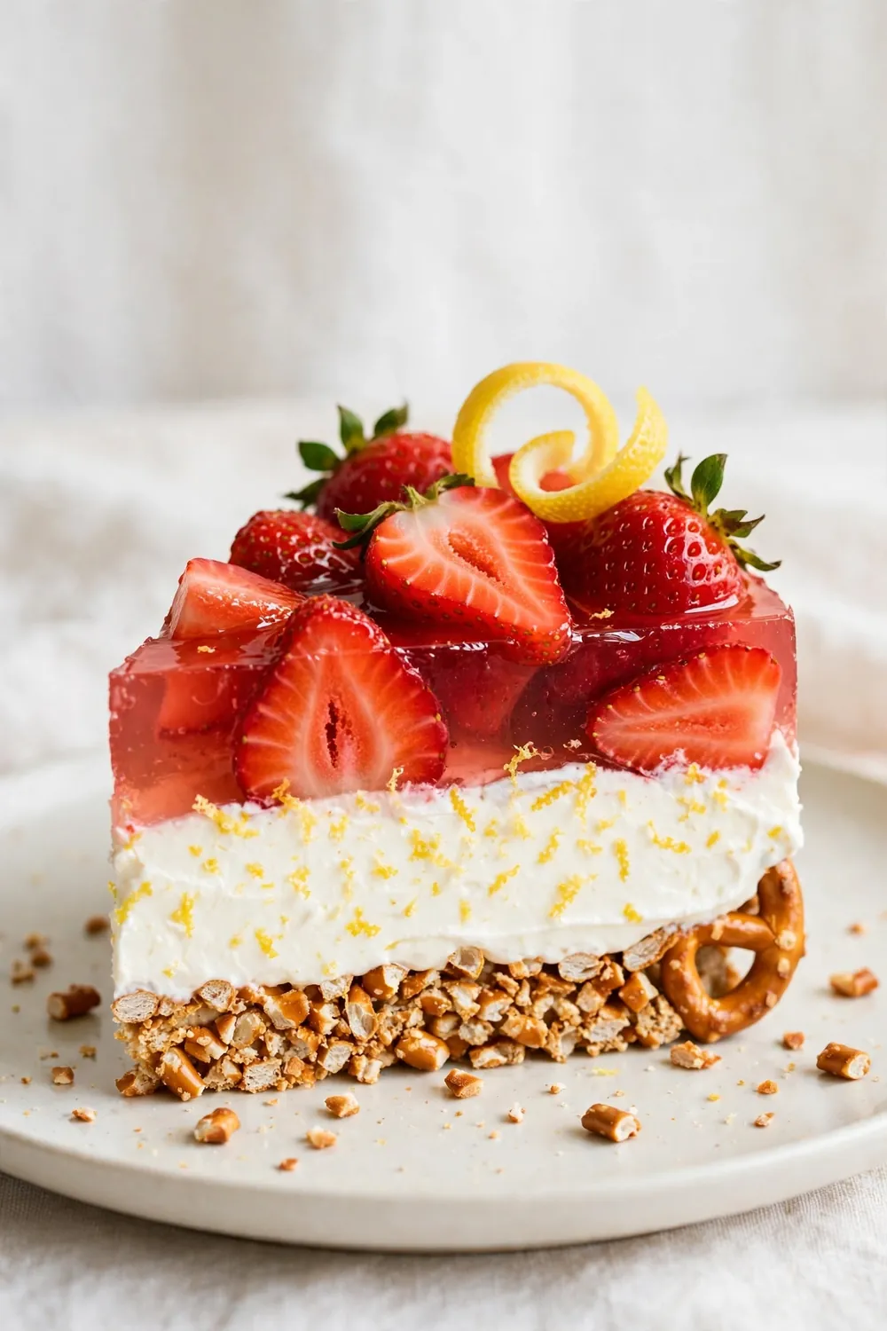Lemon brightened dessert slice with zest