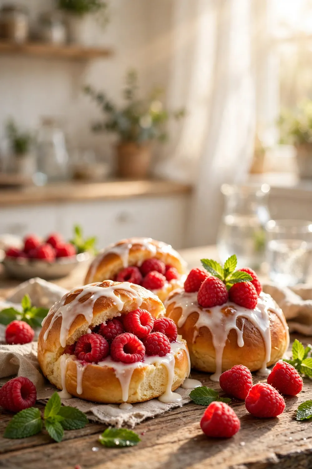 Sweet berry buns
