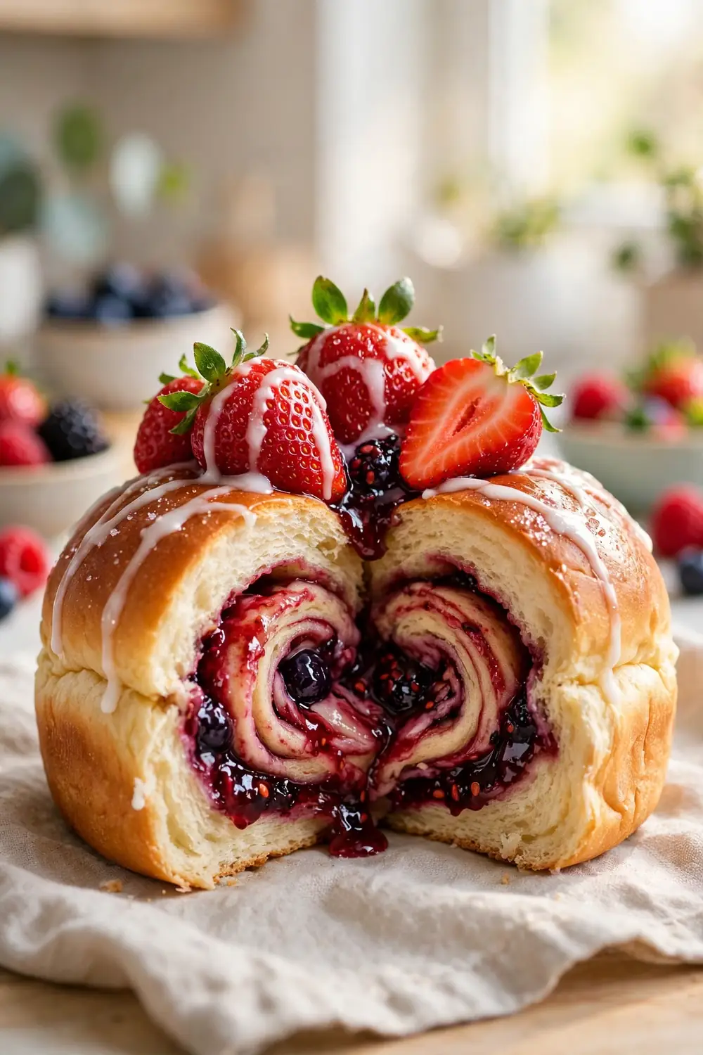 Sweet berry buns