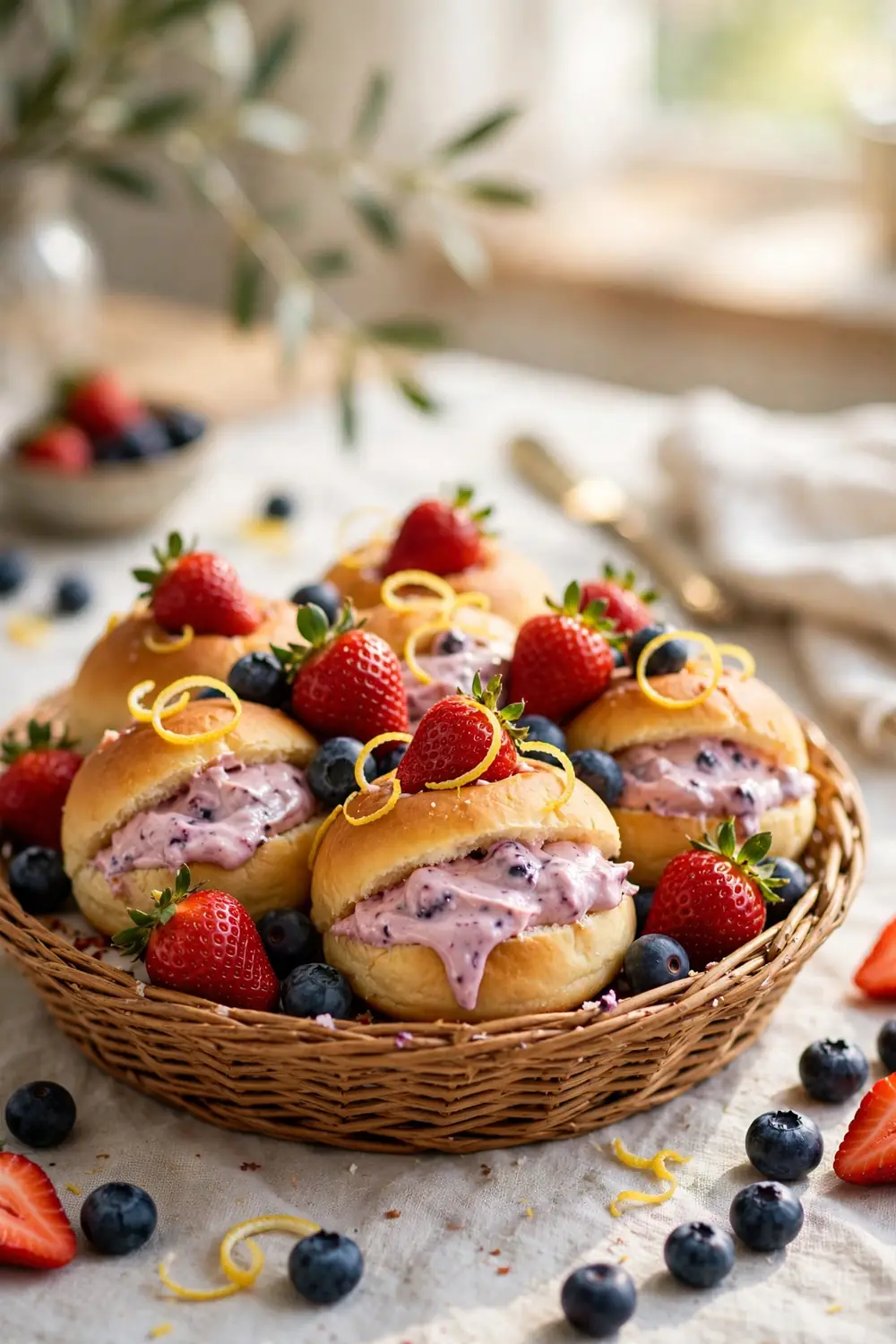 Sweet berry buns