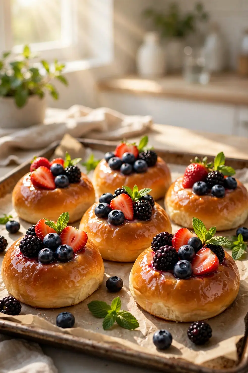 Sweet berry buns