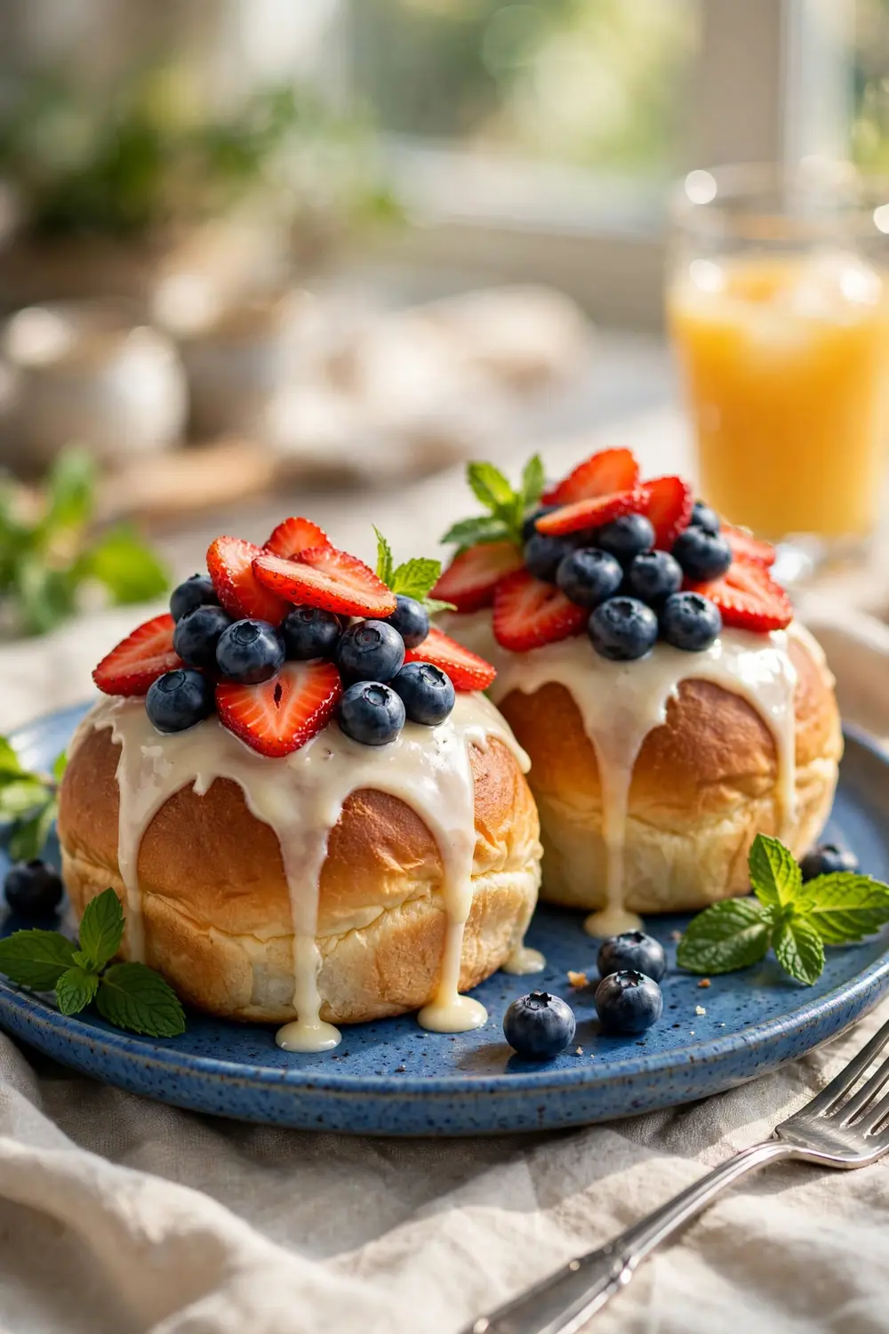 Sweet berry buns