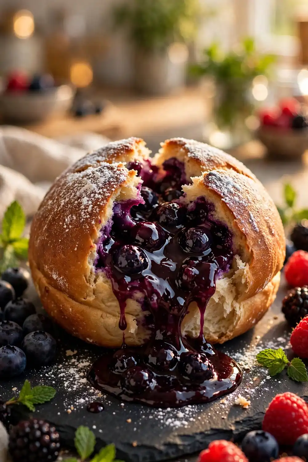 Sweet berry buns