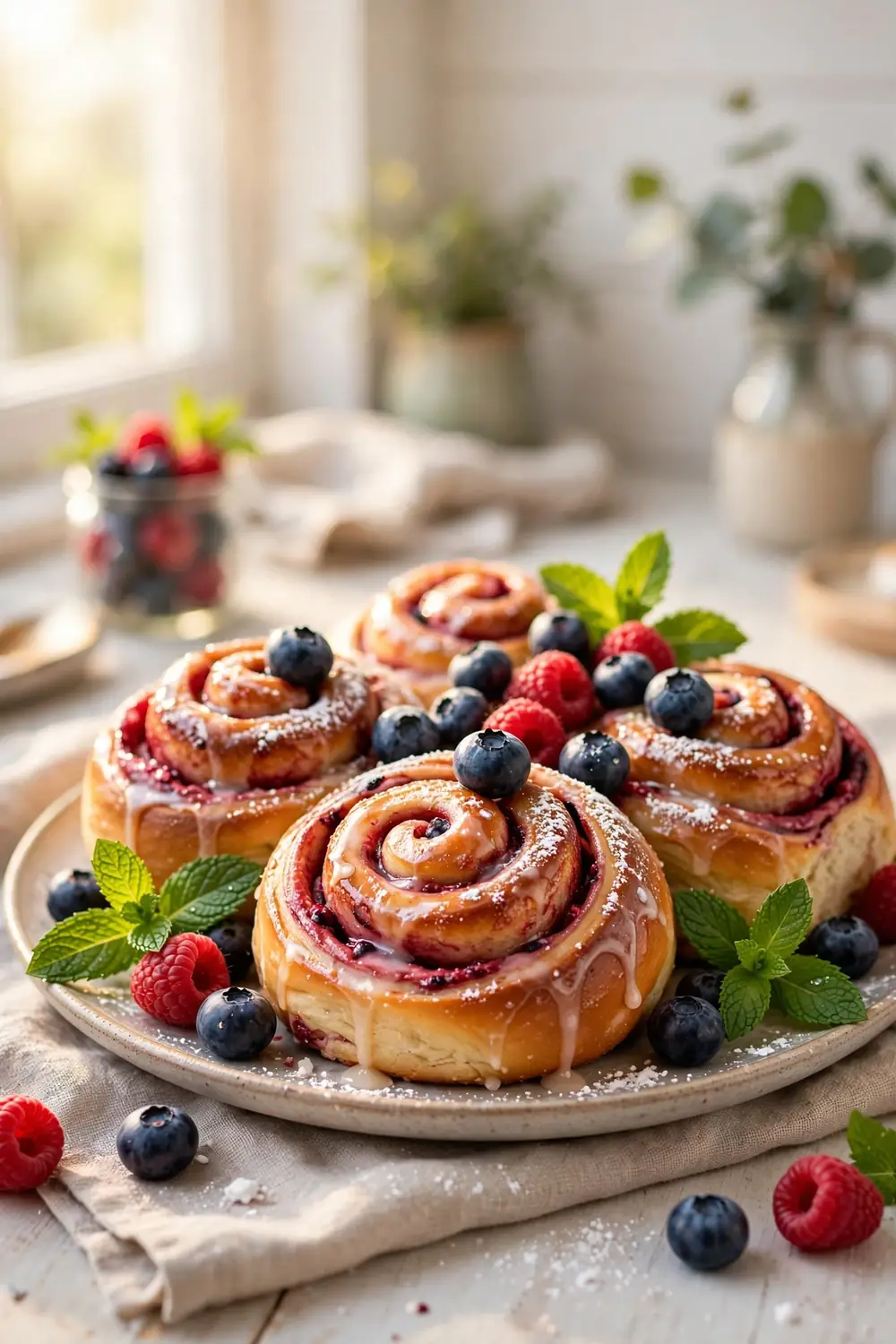 Sweet berry buns