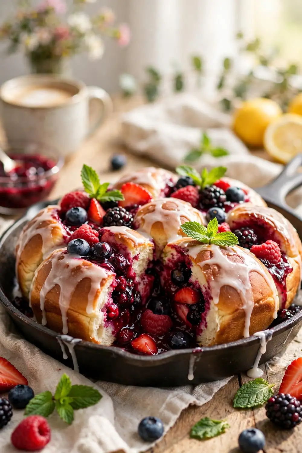 Sweet berry buns