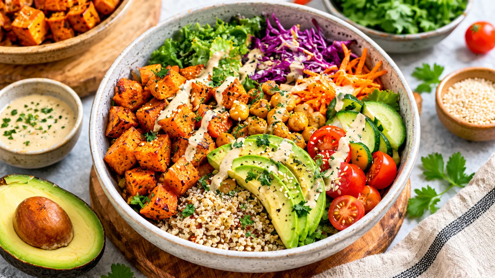 sweet potato buddha bowl