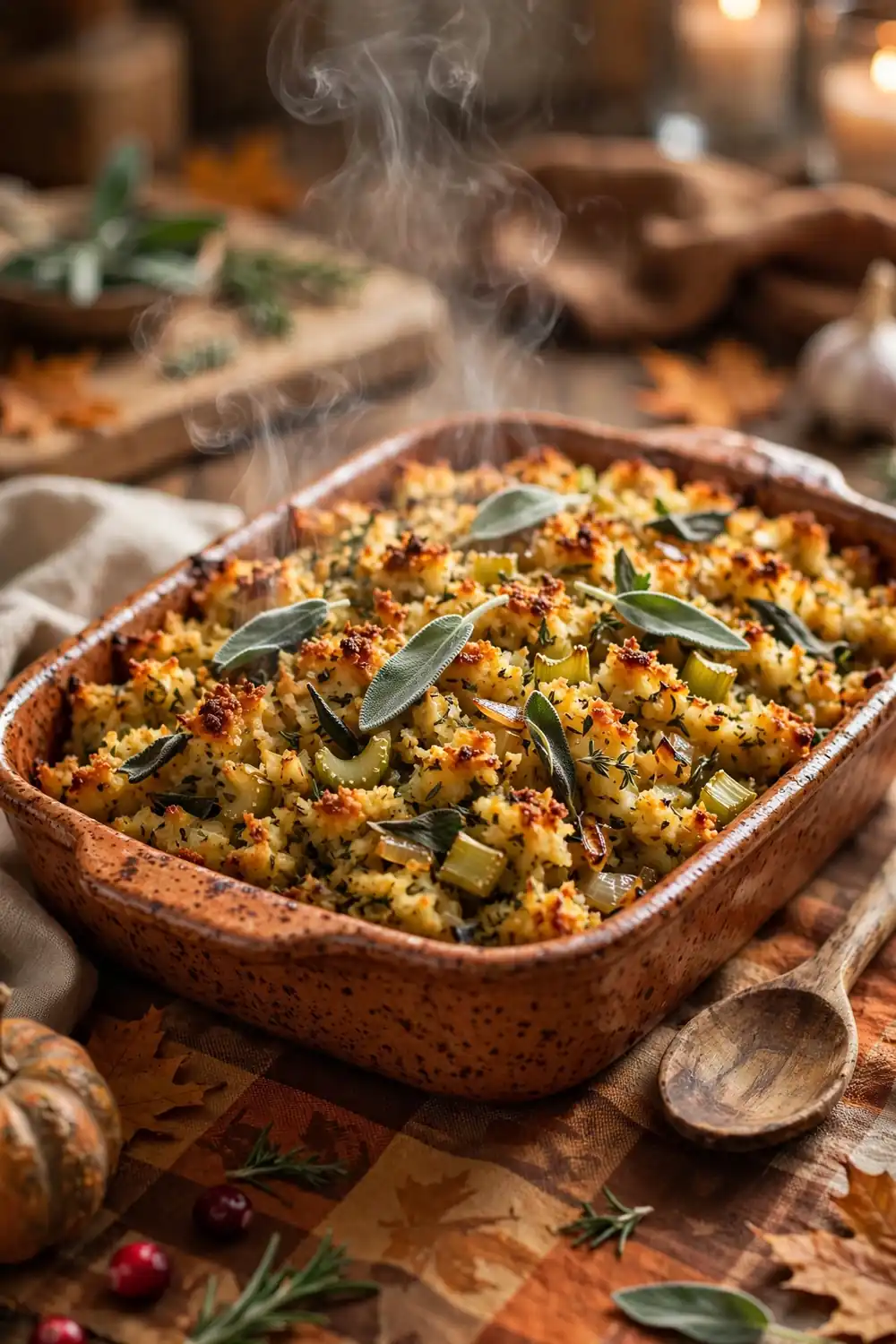 Savory herb stuffing, easy thanksgiving sides recipe