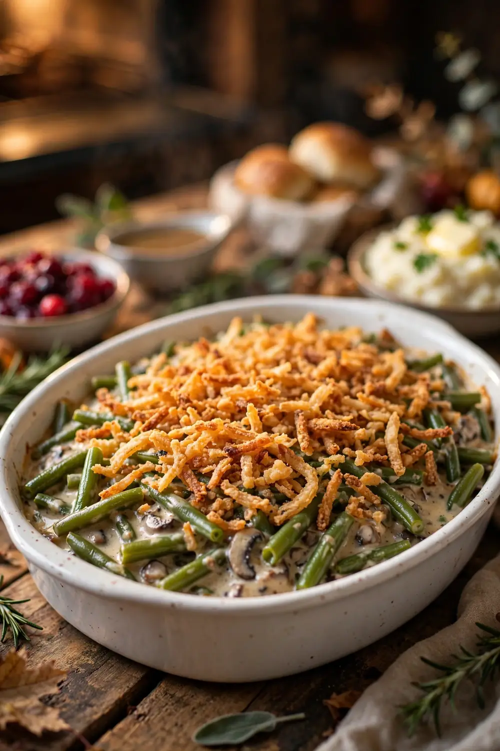 Green bean casserole, easy thanksgiving sides recipe