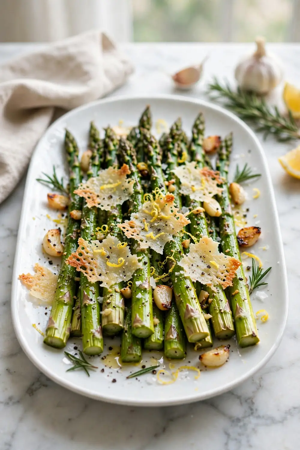 Garlic parmesan asparagus, easy thanksgiving sides recipe
