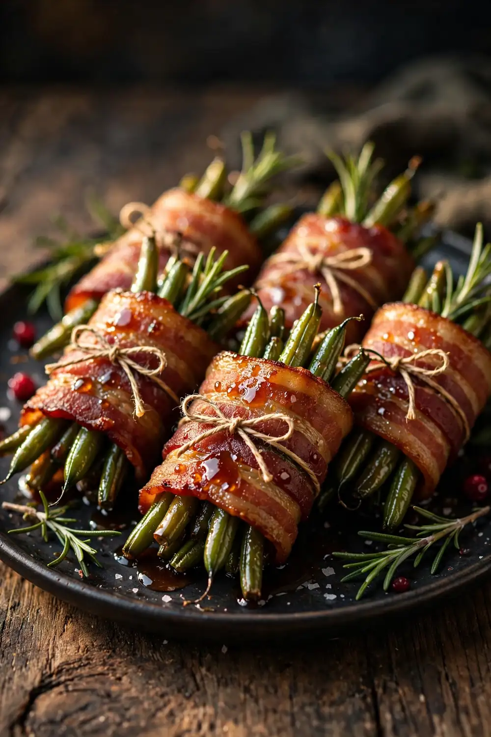 Bacon wrapped green beans, easy thanksgiving sides recipe