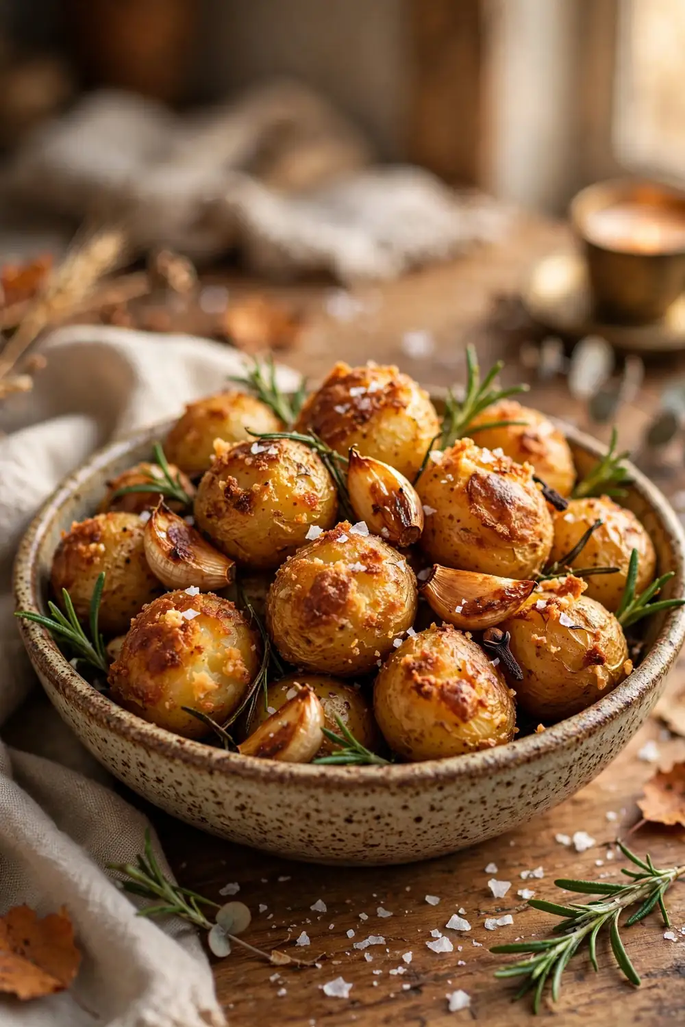 Roasted garlic potatoes, easy thanksgiving sides recipe