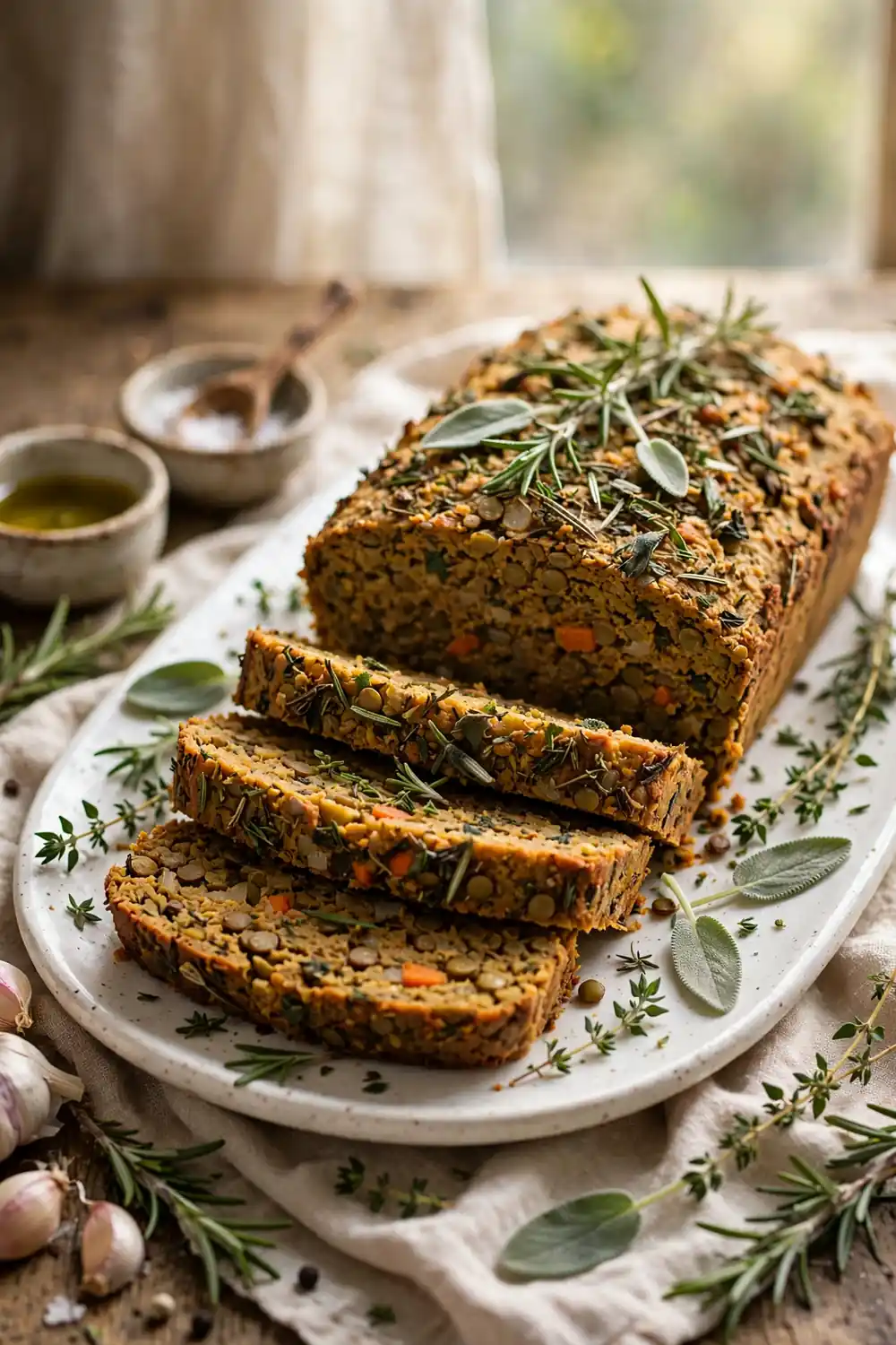 Vegan lentil loaf