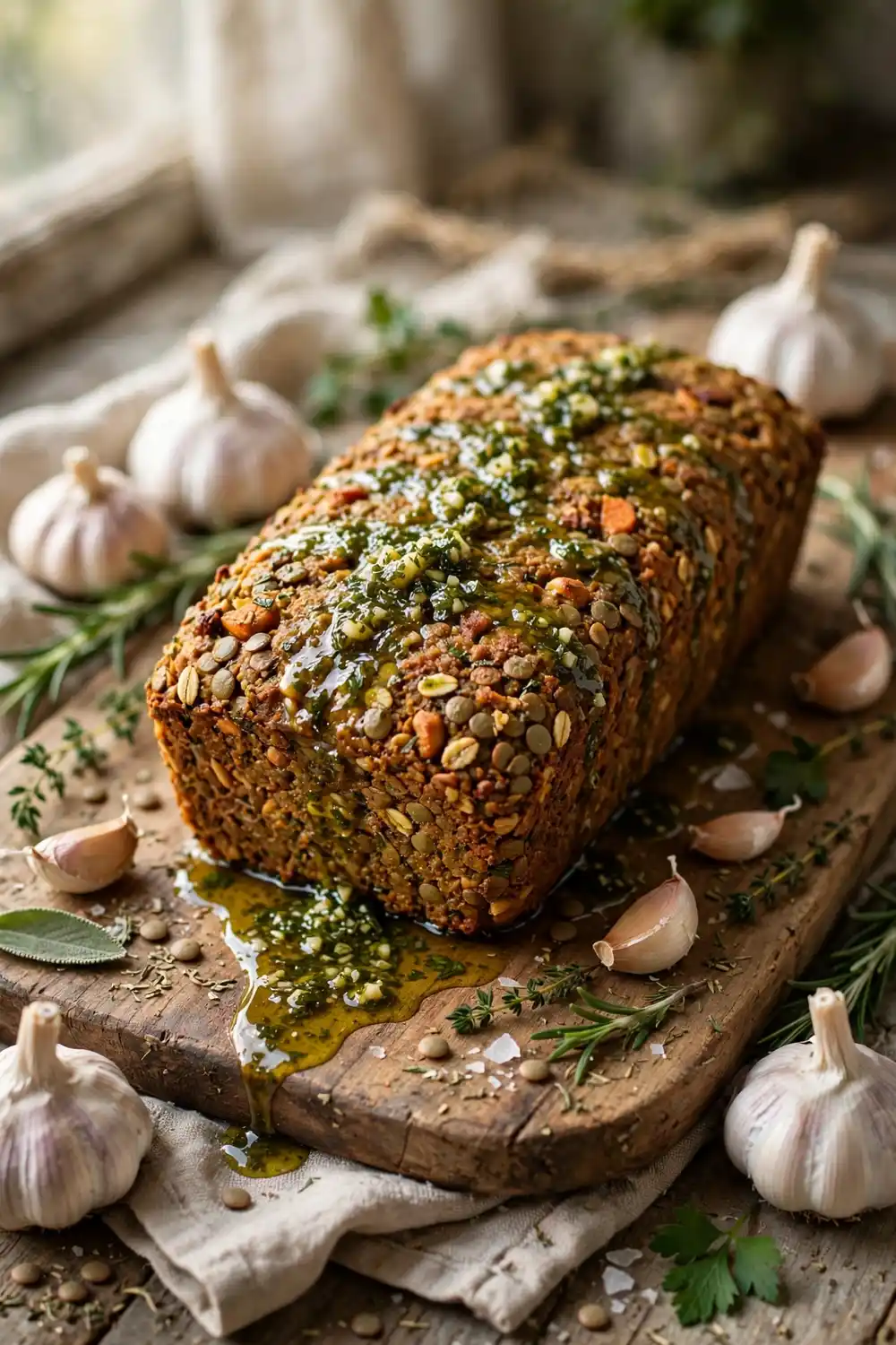 Vegan lentil loaf